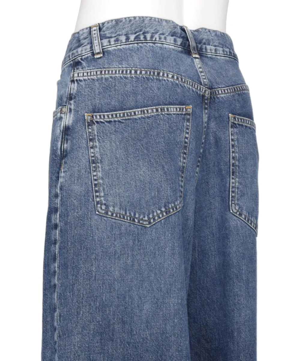 WASHED DENIM SUPER WIDE PANTS (LONG LENGTH)